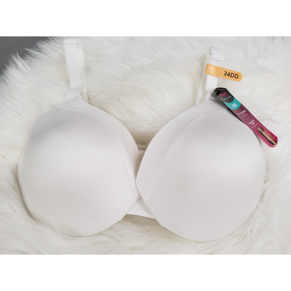 NWT Maidenform‎ 09436 Comfort Devotion Underwired T-Shirt Bras White 34DD